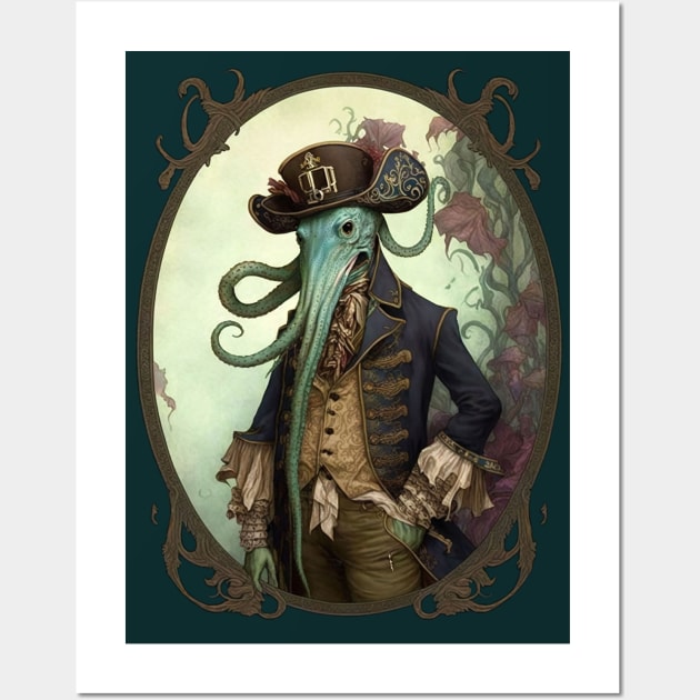 Victorian Pirate Octopus Wall Art by entwithanaxe